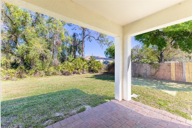 view of yard with a patio area