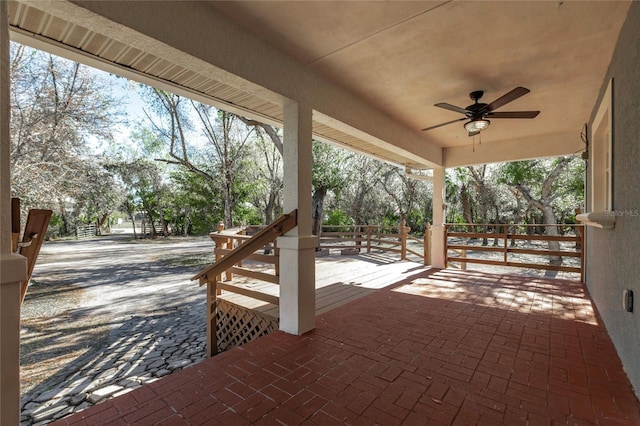 view of patio with ceiling fan