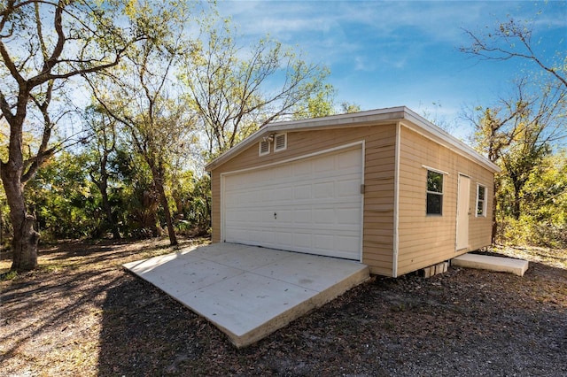 view of garage