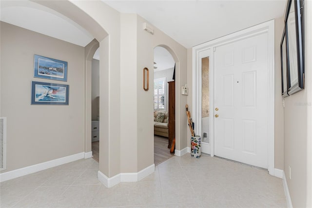 view of tiled entrance foyer