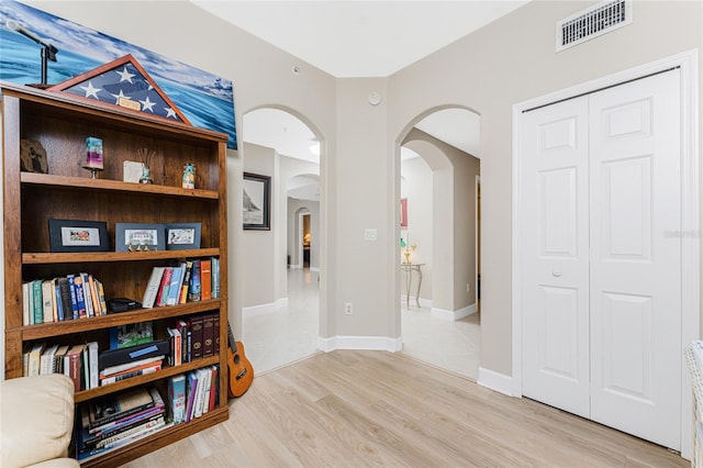 interior space featuring light wood-type flooring