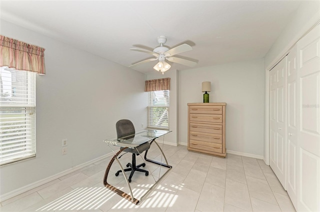 office with ceiling fan