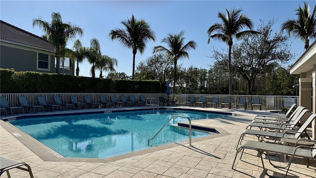 view of pool featuring a patio area