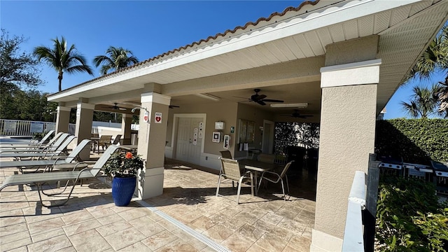 view of patio / terrace featuring ceiling fan