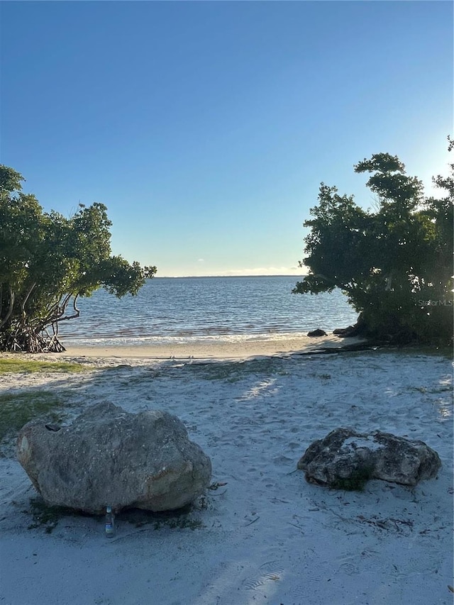 property view of water featuring a view of the beach