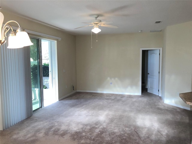 spare room featuring ceiling fan