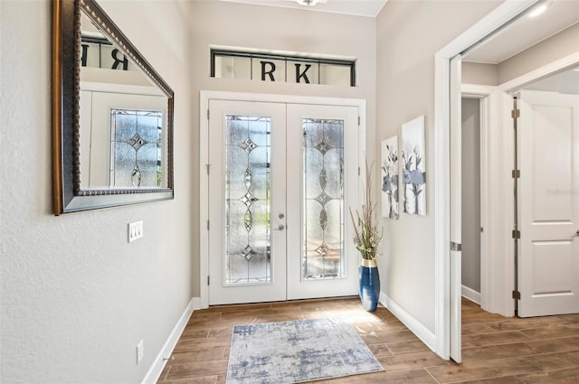 entrance foyer with french doors