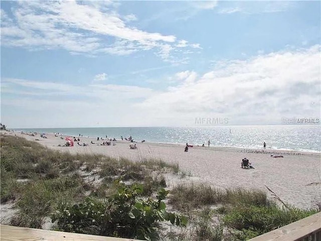 view of water feature featuring a view of the beach