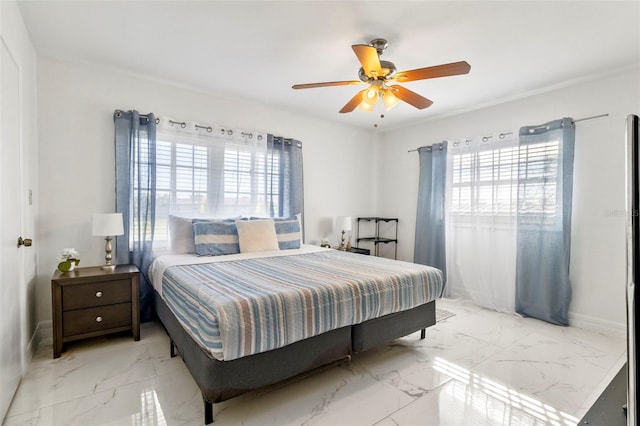 bedroom with ceiling fan