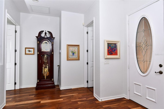 entryway featuring dark hardwood / wood-style flooring