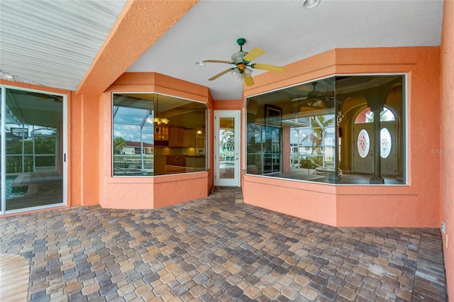 view of patio / terrace featuring a ceiling fan