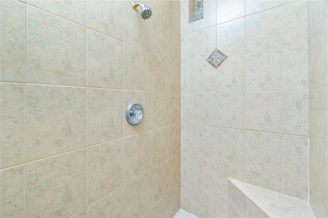 bathroom featuring a tile shower