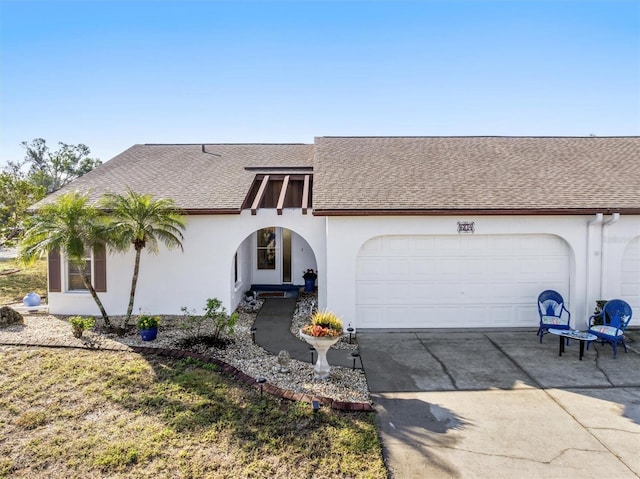 ranch-style house featuring a garage