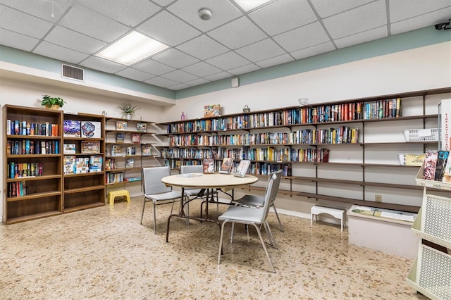 office space featuring a paneled ceiling