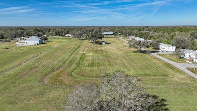 aerial view featuring a rural view