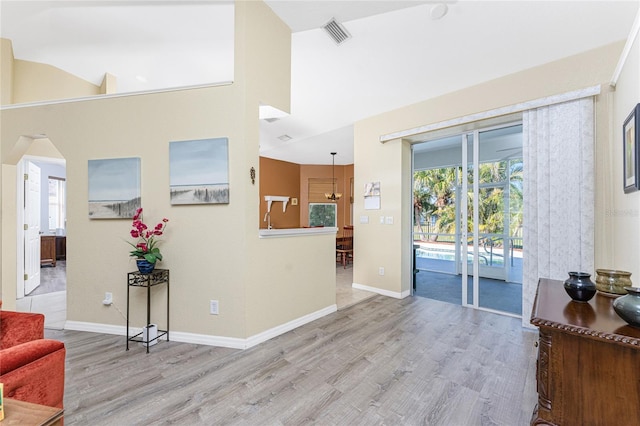 foyer entrance featuring light hardwood / wood-style flooring