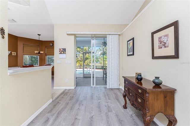 doorway featuring light hardwood / wood-style flooring