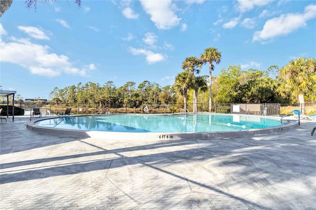 view of pool featuring a patio