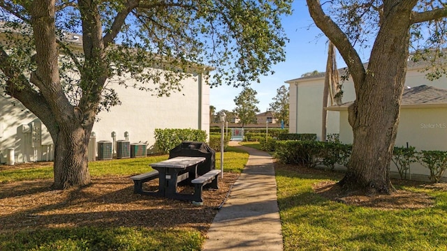 view of community with a lawn