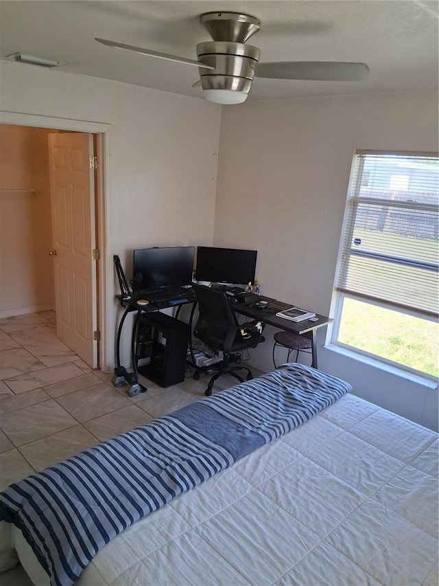 3380 Maple Ter, Port Charlotte, FL 33952 - bedroom with a ceiling fan and visible vents