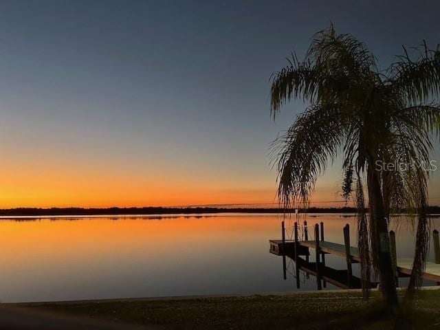 water view with a boat dock