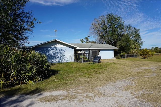 exterior space featuring a yard