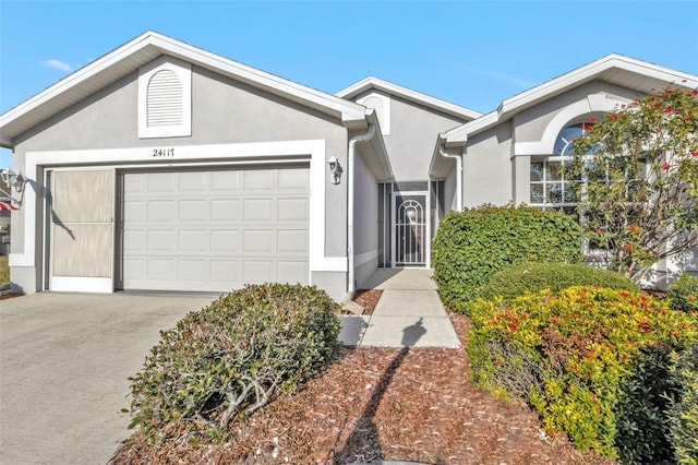 single story home with a garage