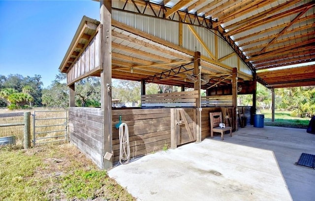 view of horse barn