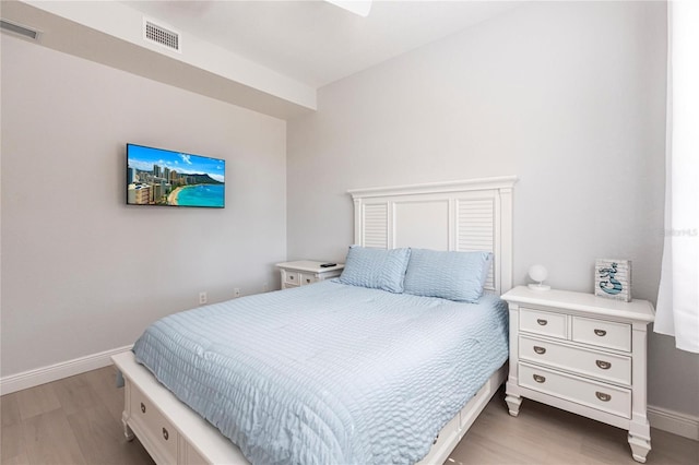 bedroom featuring light hardwood / wood-style flooring