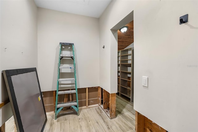 interior space with light hardwood / wood-style flooring