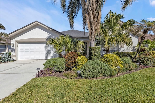 view of front of home with a garage and a front yard