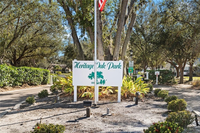 view of community sign