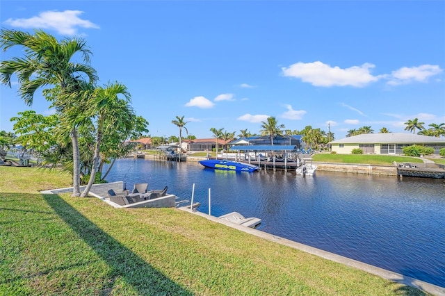 water view with a dock