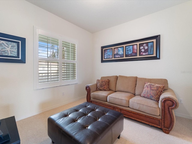 living room featuring carpet