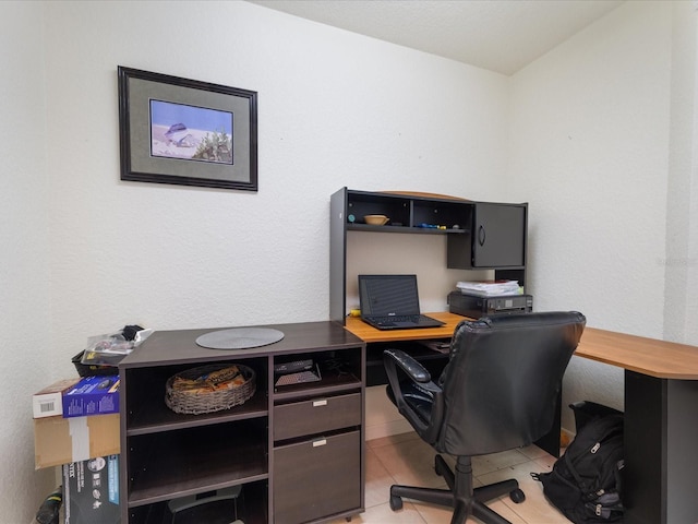 view of tiled office space