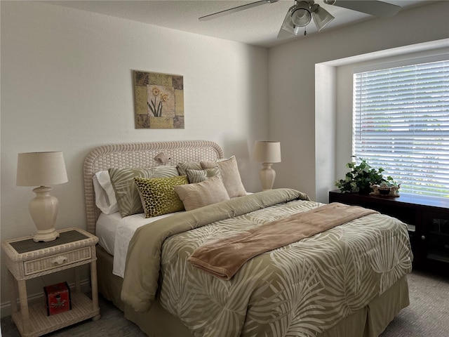 bedroom featuring ceiling fan