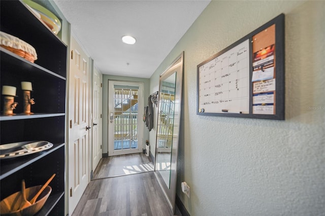 doorway featuring hardwood / wood-style flooring