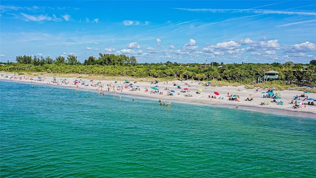 water view with a view of the beach