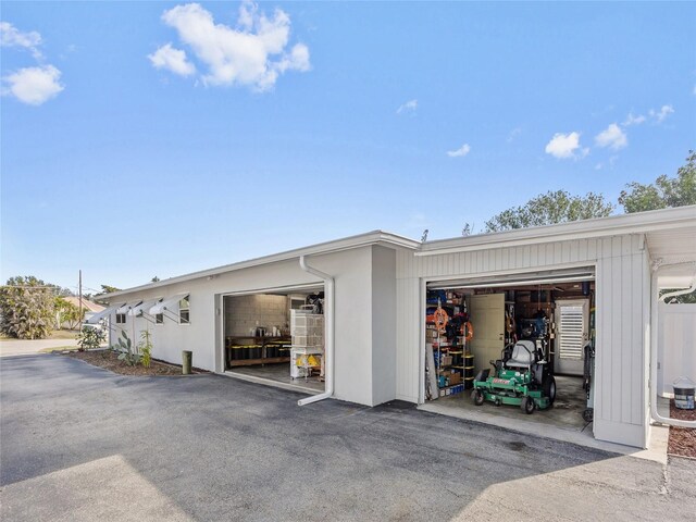 view of building exterior featuring a garage