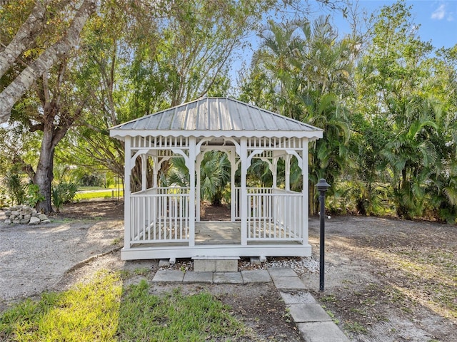 exterior space featuring a gazebo