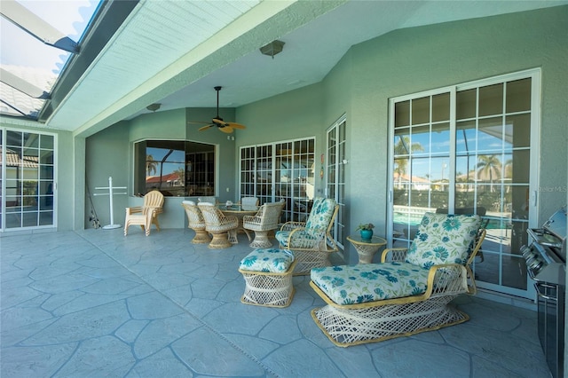 view of patio / terrace with ceiling fan