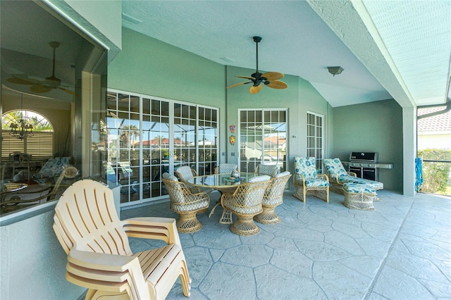 view of patio / terrace featuring ceiling fan