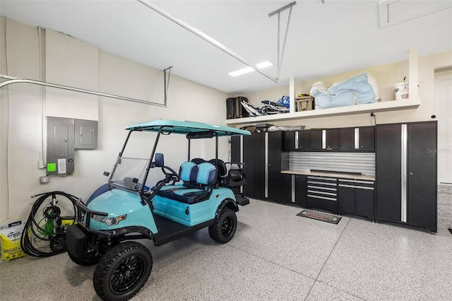 garage featuring electric panel