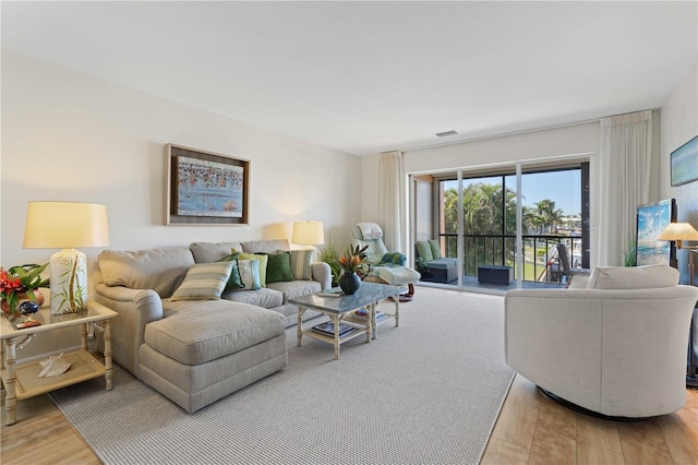 living room featuring hardwood / wood-style flooring