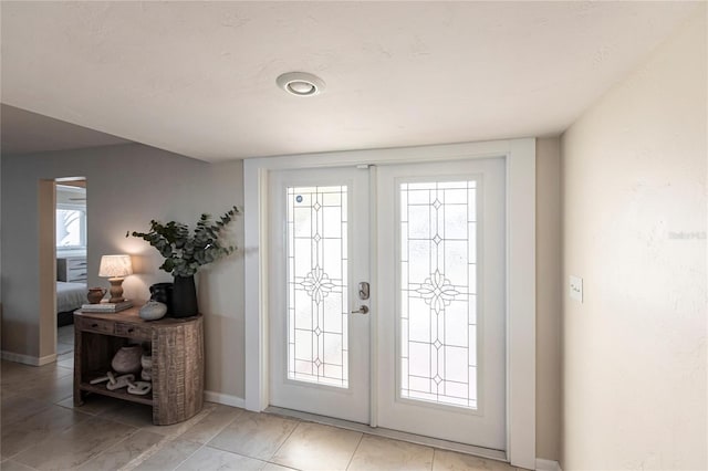 foyer entrance with french doors