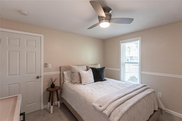 bedroom with ceiling fan