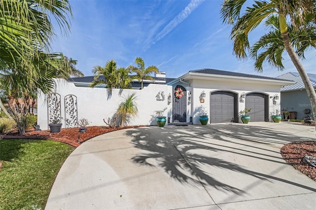 view of front of house with a garage