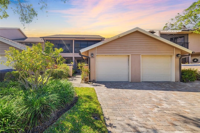 view of front property with a garage