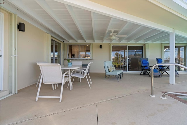 view of patio / terrace featuring ceiling fan