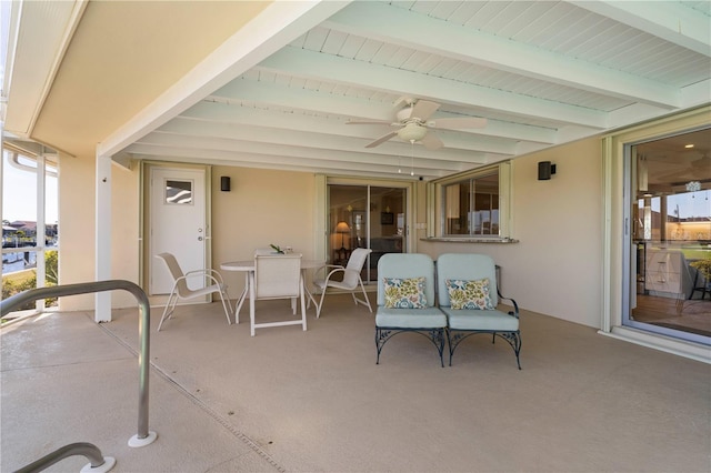 view of patio with a ceiling fan